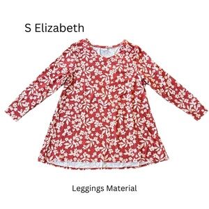 LuLaRoe Women's Long Sleeve Red Floral Top